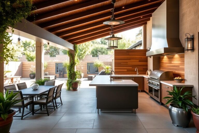 Indoor outdoor kitchen