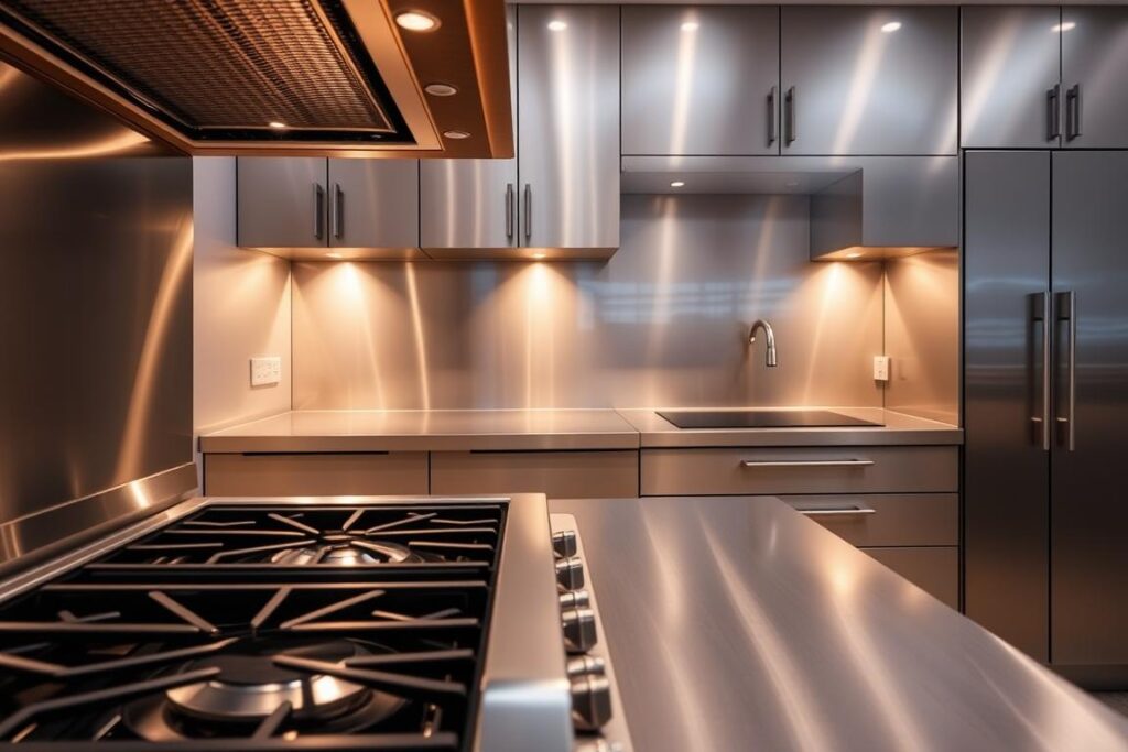 luxurious stainless steel accents