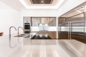 sleek stainless steel finishes