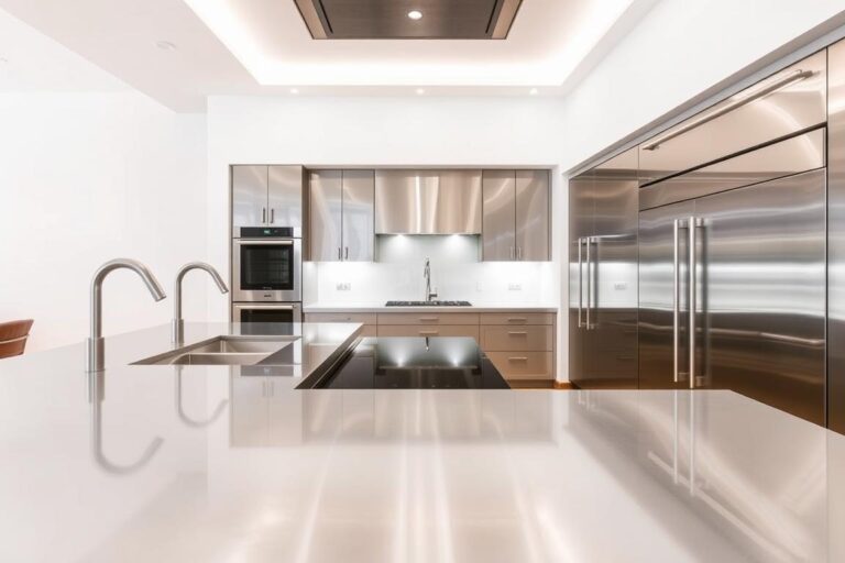 sleek stainless steel finishes